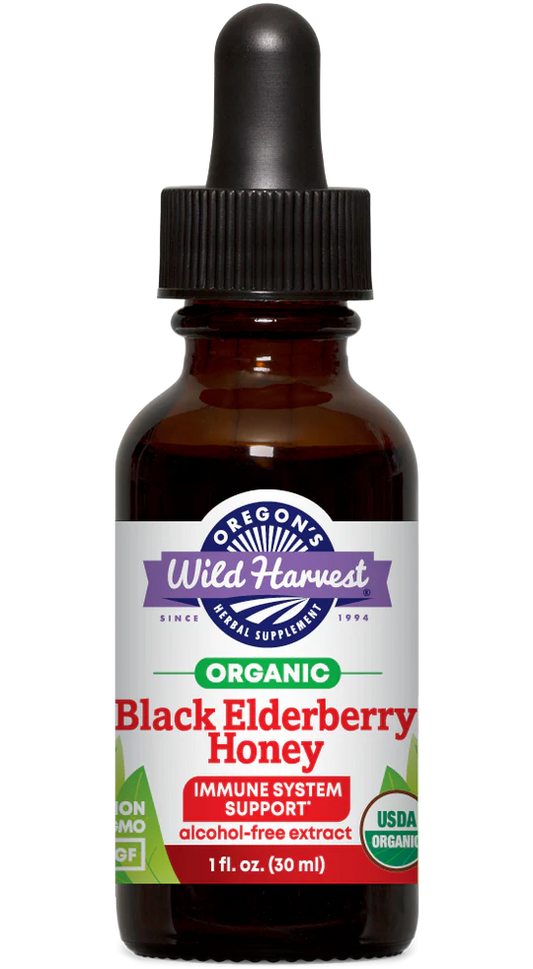 Black Elderberry Honey Organic Alcohol-free 1 oz