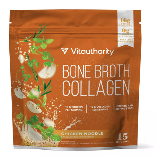Vitauthority Bone Broth Collagen Chicken & Herb 15 serve