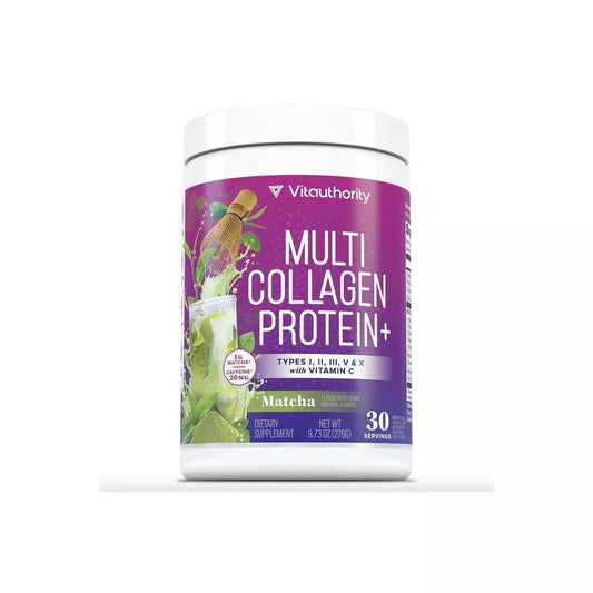 Vitauthority Multi Collagen Peptides - Matcha 30 Servings