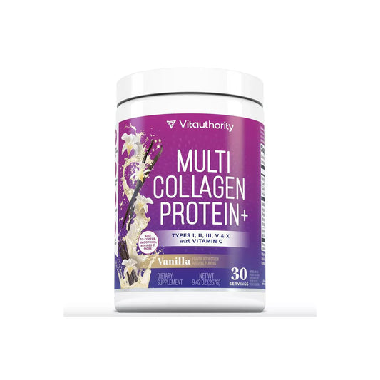 Vitauthority Multi Collagen Protein + Vanilla Collagen Powder 30 Servings