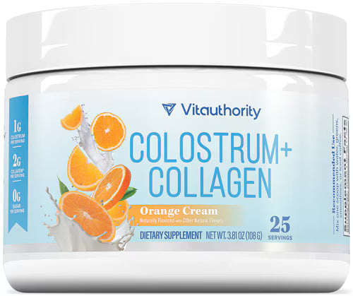 Vitauthority Colostrum + Collagen Orange Cream Flavor 25 Servings 3.81 oz