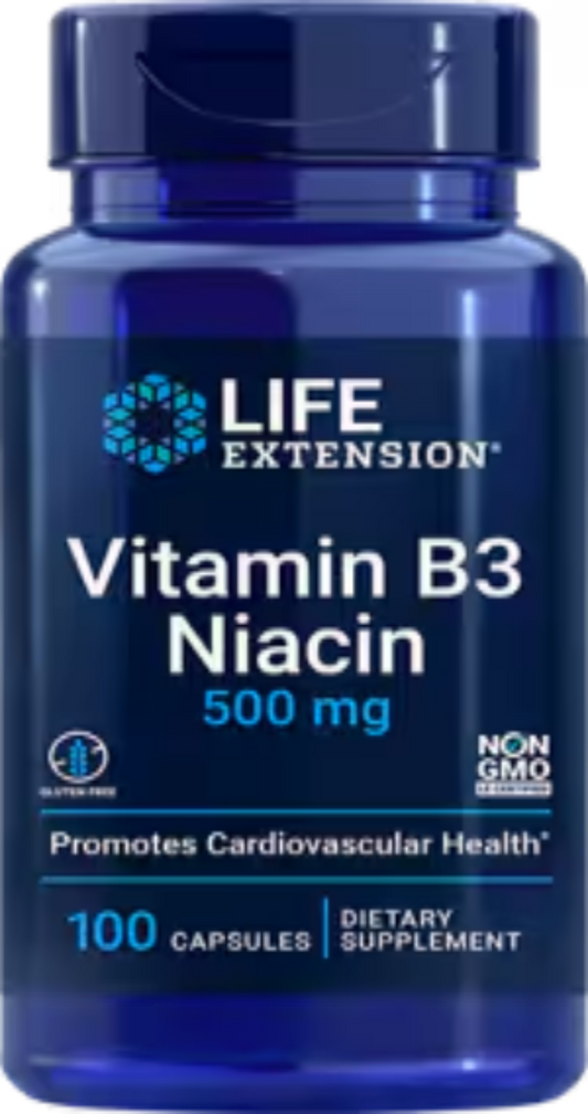 Vitamin B3 Niacin 500 mg 100 Capsules
