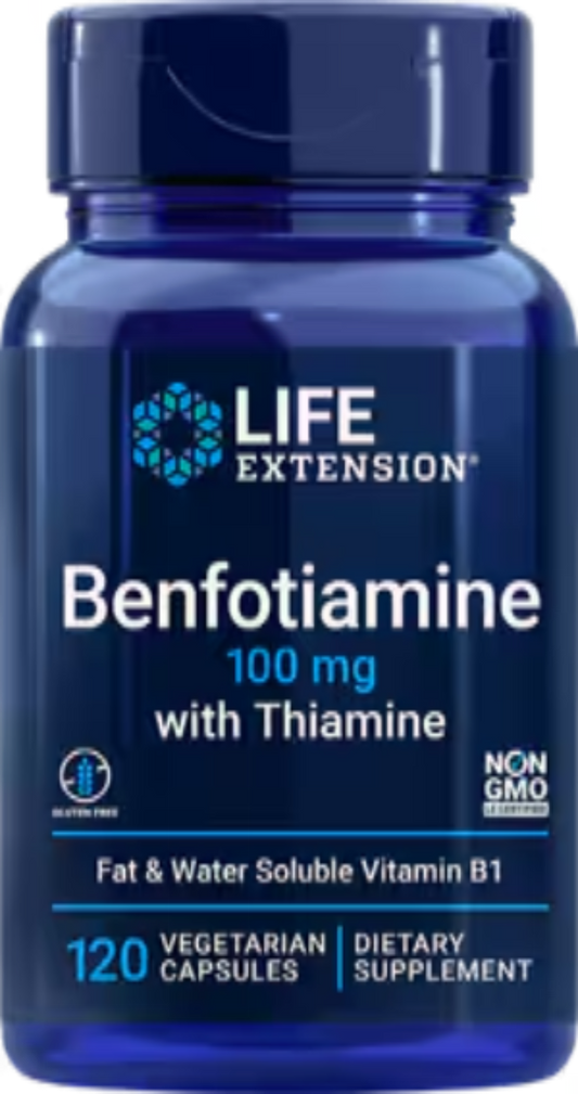 Benfotiamine With Thiamine 100 mg 120 Vegetarian Capsules
