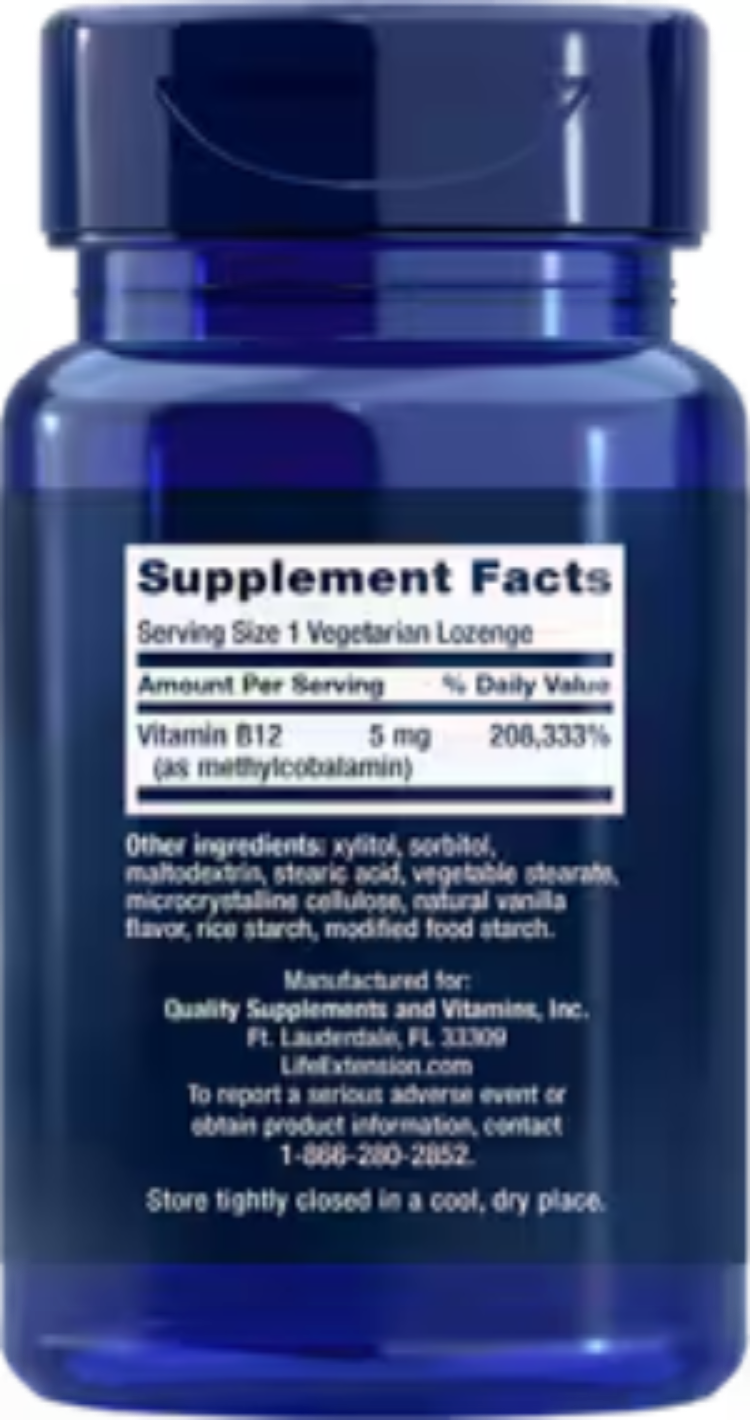 Vitamin B12 Methylcobalamin 5 mg 60 Vegetarian Lozenges