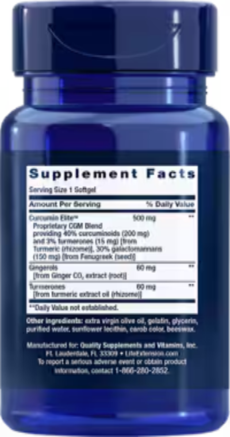 Advanced Curcumin Elite Turmeric Extract, Ginger & Turmerones 30 Softgels