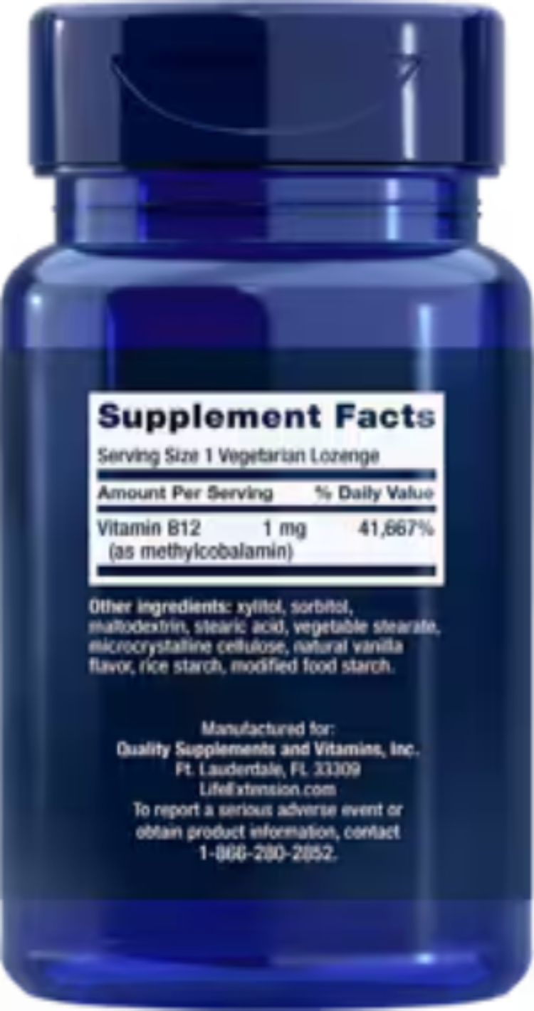 Vitamin B12 Methylcobalamin 1 mg 60 Vegetarian Lozenges