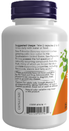 Saw Palmetto Berries 550 mg 100 Veg Capsules