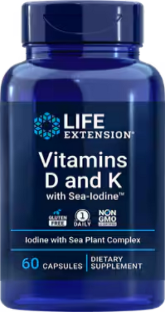 Vitamins D and K with Sea-Iodine 60 Capsules