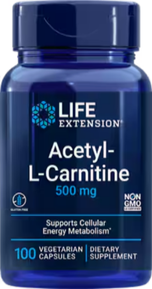 Acetyl-L-Carnitine 500 mg 100 Vegetarian Capsules