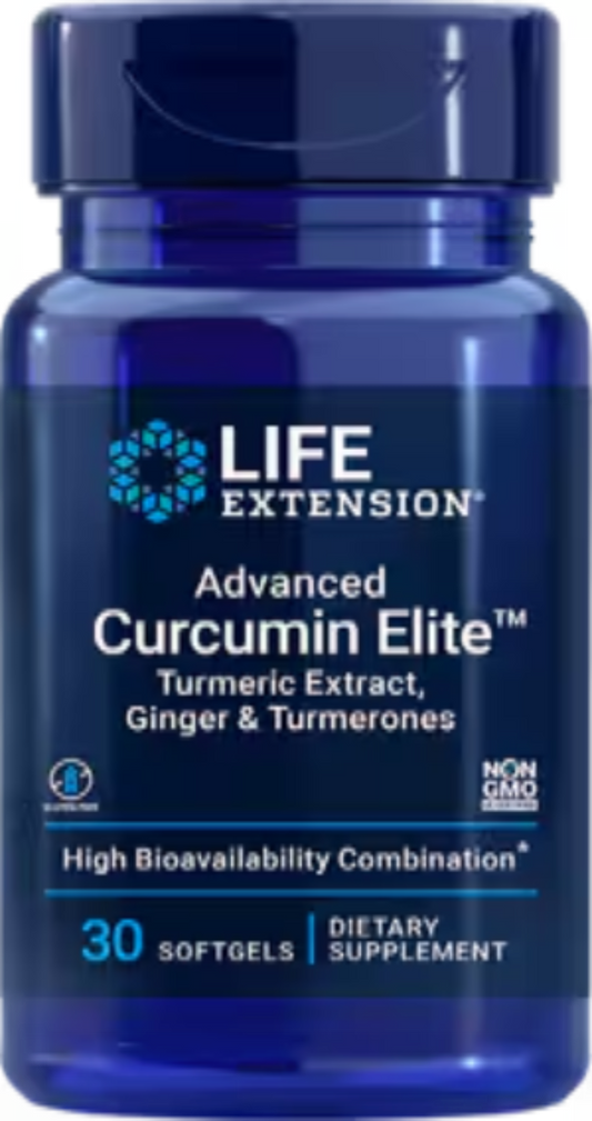 Advanced Curcumin Elite Turmeric Extract, Ginger & Turmerones 30 Softgels
