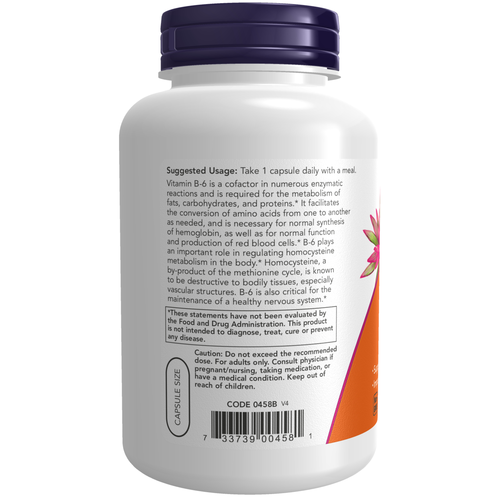 Vitamin B-6 100 mg 250 Veg Capsules