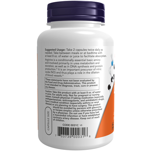 Arginine 500 mg 250 Veg Capsules