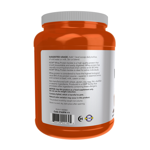 Whey Protein Isolate Creamy Chocolate Powder 1.8 Lbs