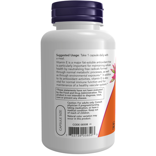 Vitamin E-400 Vegetarian Dry Veg Capsules 100 Vegetable Capsules