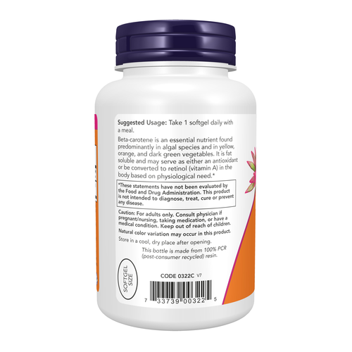 Beta Carotene Natural 7,500 mcg 180 Softgels