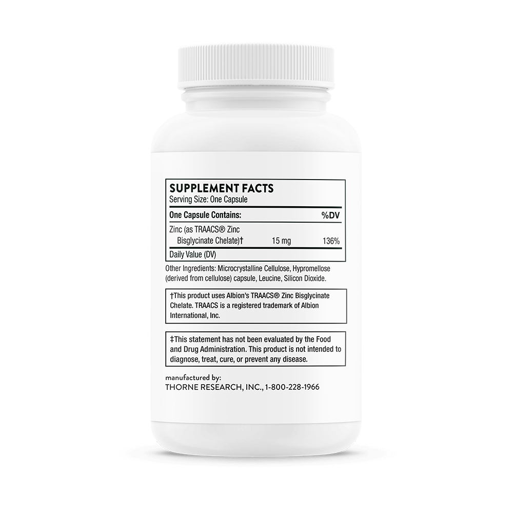Zinc Bisglycinate 15 mg - 60 Capsules