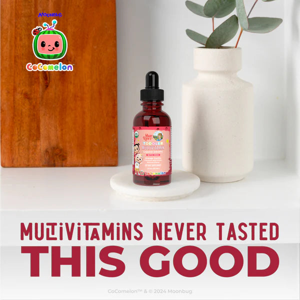 CoComelon Organic Toddler Multivitamin with Iron Liquid Drops 1 oz