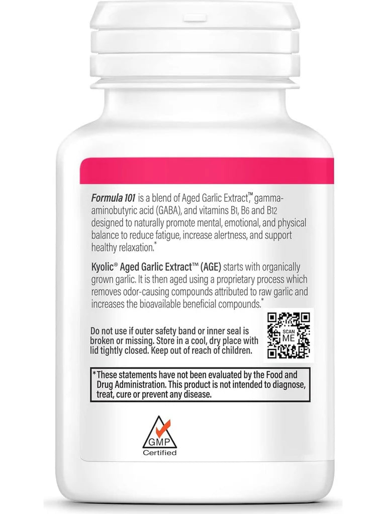 Kyolic Stress Fatigue Relief GABA Vitamins B1 B6 B12 Formula 101 100 Tablets